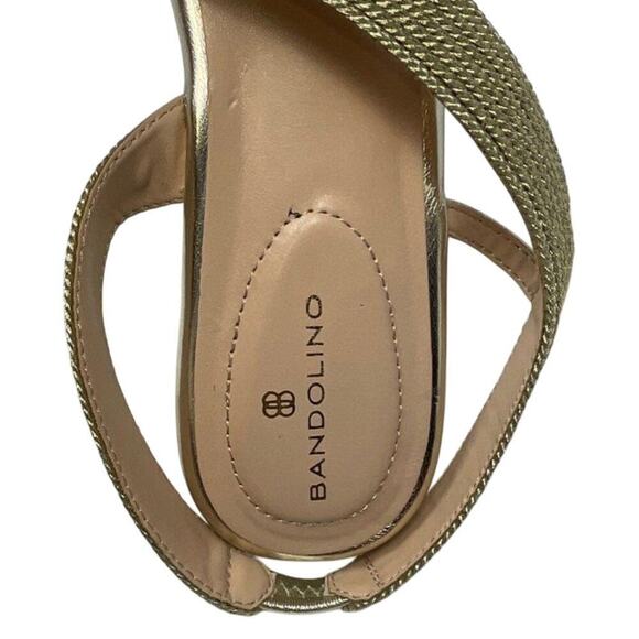 Bandolino Kalinar Gold Strappy Wedge Sandals Size 10M - Picture 3 of 9